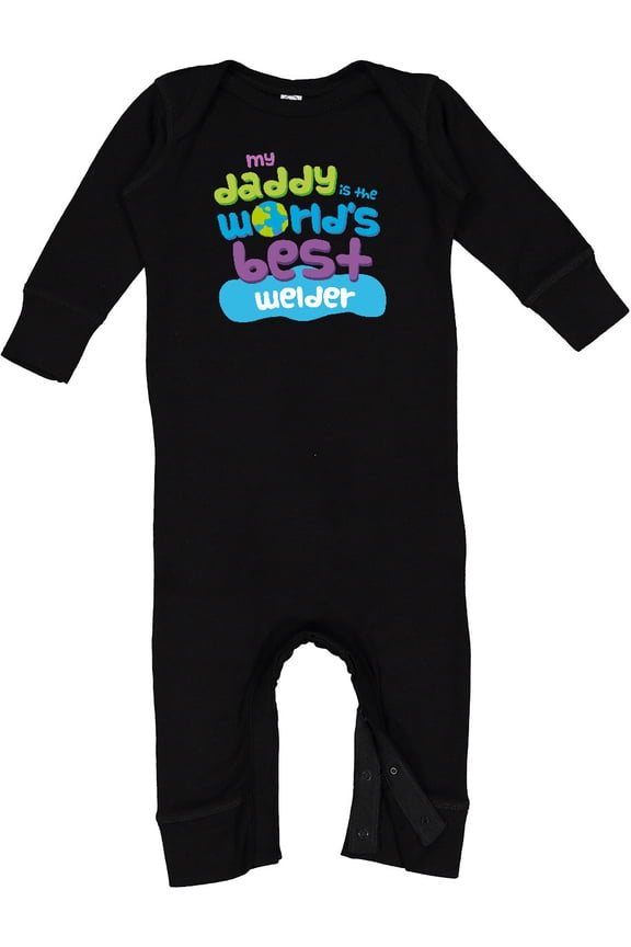 Daddy Worlds Best Welder Baby Romper Coveralls