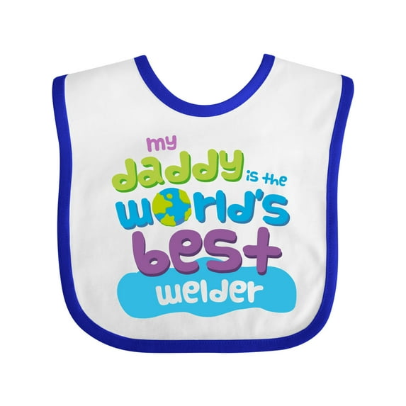 Inktastic Daddy Worlds Best Welder Boys or Girls Baby Bib
