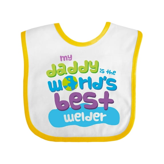 Inktastic Daddy Worlds Best Welder Boys or Girls Baby Bib