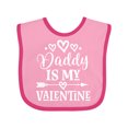 thumbnail image 1 of Inktastic Daddy is My Valentine Girls Girls Baby Bib, 1 of 4