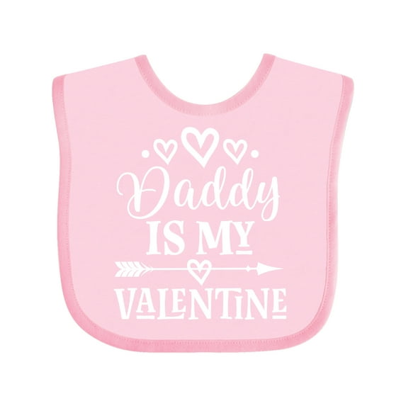 Inktastic Daddy is My Valentine Girls Girls Baby Bib