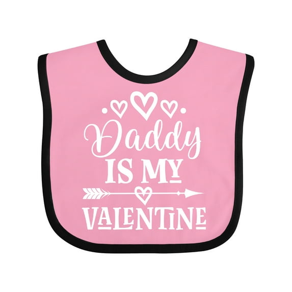 Inktastic Daddy is My Valentine Girls Girls Baby Bib