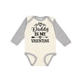 thumbnail image 1 of Inktastic Daddy is My Valentine Holiday Girls Long Sleeve Baby Bodysuit, 1 of 5