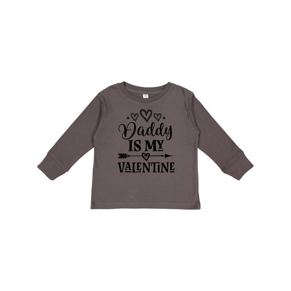 Inktastic Daddy is My Valentine Holiday Girls Long Sleeve Toddler T-Shirt