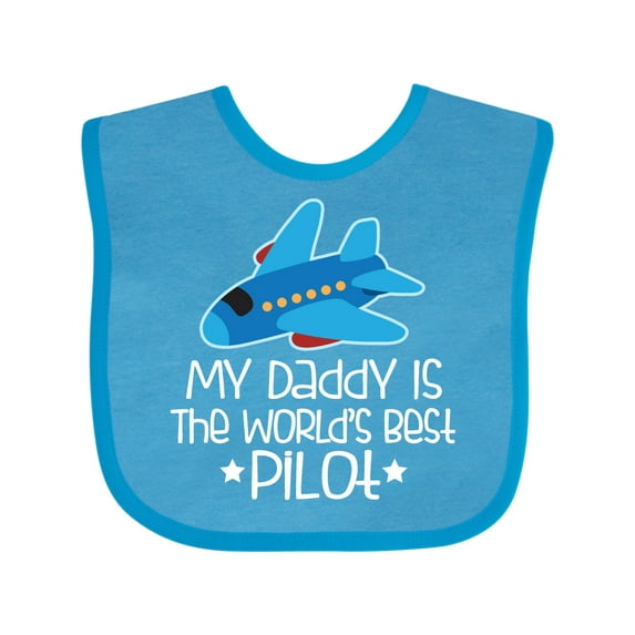 Inktastic Daddy is Worlds Best Pilot Airplane Childs Boys or Girls Baby Bib