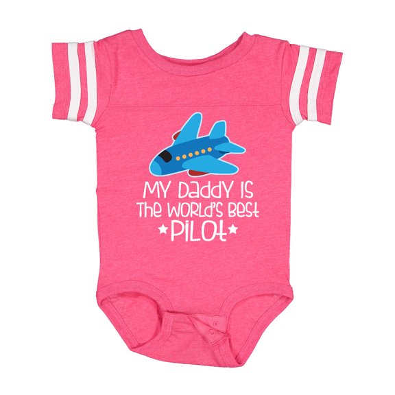 Inktastic Daddy is Worlds Best Pilot Airplane Childs Boys or Girls Baby Bodysuit