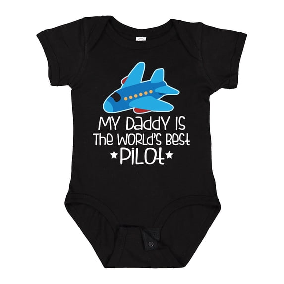 Inktastic Daddy is Worlds Best Pilot Airplane Childs Boys or Girls Baby Bodysuit