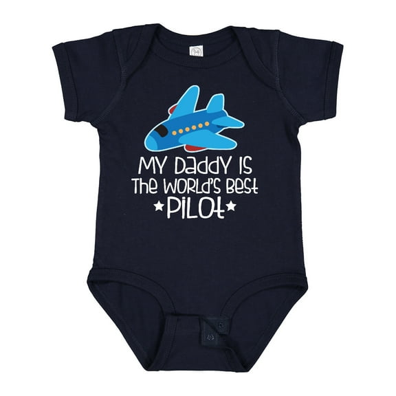 Inktastic Daddy is Worlds Best Pilot Airplane Childs Boys or Girls Baby Bodysuit