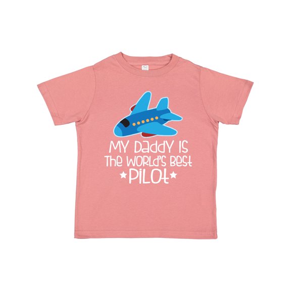 Inktastic Daddy is Worlds Best Pilot Airplane Childs Boys or Girls Toddler T-Shirt
