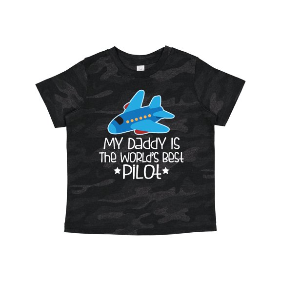 Inktastic Daddy is Worlds Best Pilot Airplane Childs Boys or Girls Toddler T-Shirt