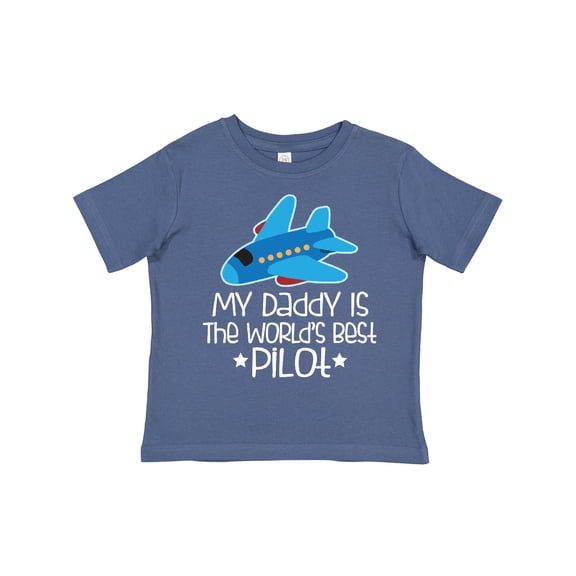 Inktastic Daddy is Worlds Best Pilot Airplane Childs Boys or Girls Toddler T-Shirt