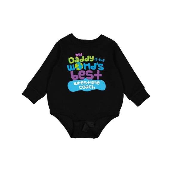 Inktastic Daddy is Worlds Best Wrestling Coach Baby Fleece Bodysuit