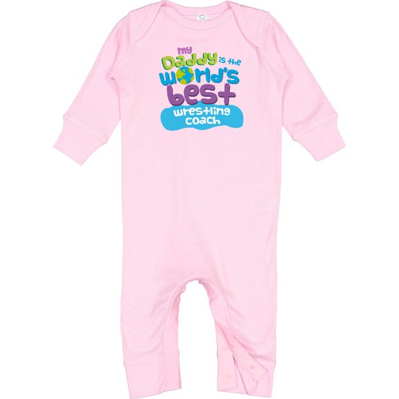 Inktastic Daddy is Worlds Best Wrestling Coach Baby Romper Coveralls
