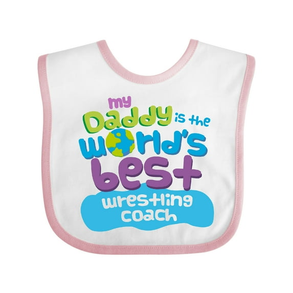 Inktastic Daddy is Worlds Best Wrestling Coach Boys or Girls Baby Bib