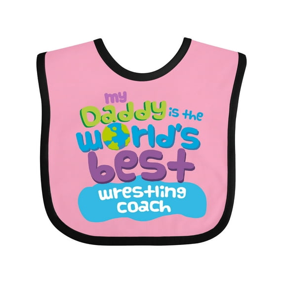 Inktastic Daddy is Worlds Best Wrestling Coach Boys or Girls Baby Bib