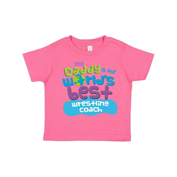 Inktastic Daddy is Worlds Best Wrestling Coach Boys or Girls Toddler T-Shirt