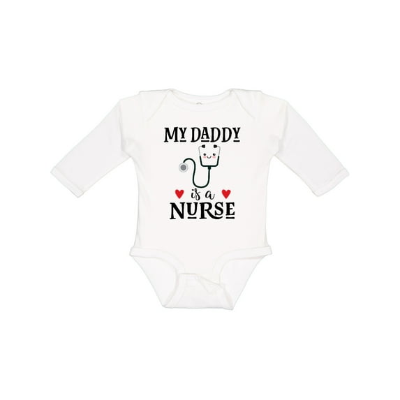 Inktastic Daddy is a Nurse Baby Boys or Girls Long Sleeve Baby Bodysuit