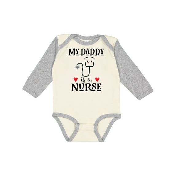 Inktastic Daddy is a Nurse Baby Boys or Girls Long Sleeve Baby Bodysuit