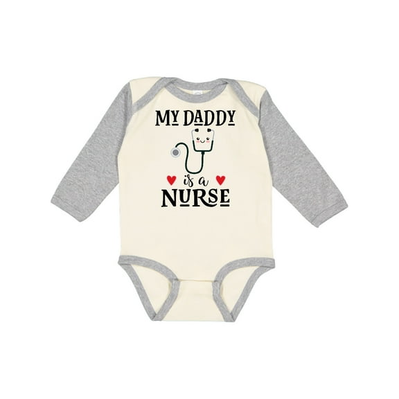 Inktastic Daddy is a Nurse Baby Boys or Girls Long Sleeve Baby Bodysuit