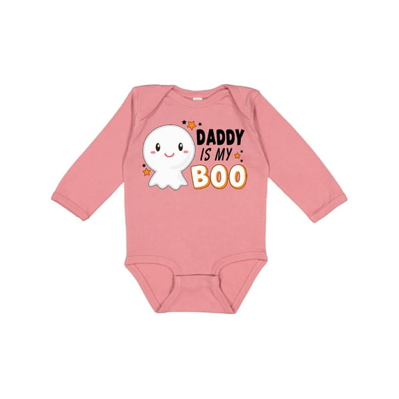 Inktastic Daddy is my Boo with Cute Ghost Boys or Girls Long Sleeve Baby Bodysuit