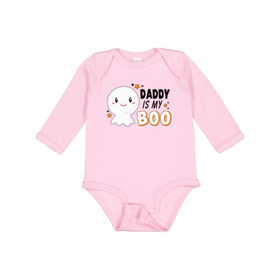 Inktastic Daddy is my Boo with Cute Ghost Boys or Girls Long Sleeve Baby Bodysuit