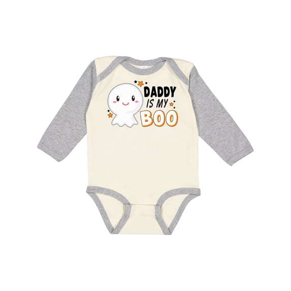 Inktastic Daddy is my Boo with Cute Ghost Boys or Girls Long Sleeve Baby Bodysuit