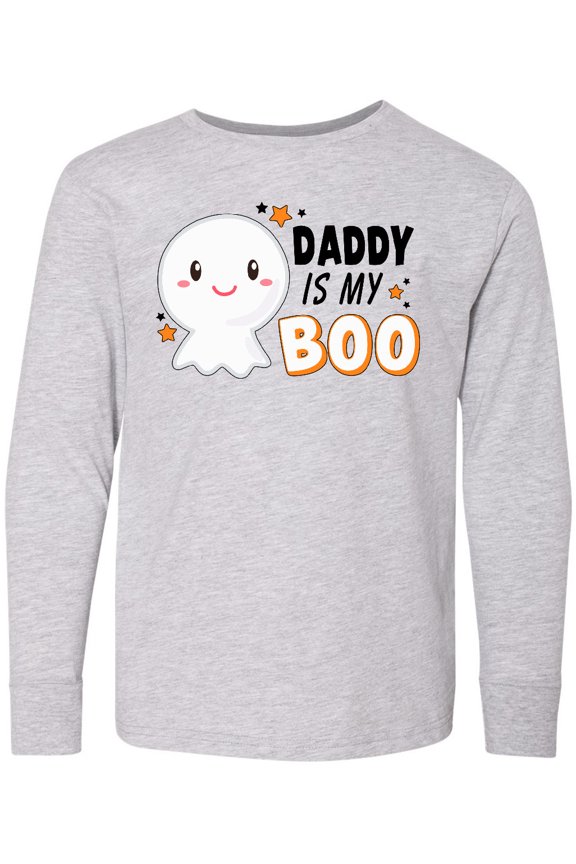 Daddy is my Boo with Cute Ghost Long Sleeve Youth T-Shirt