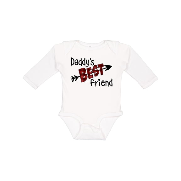 Inktastic Daddy's Best Friend- Arrow and Plaid Letters Boys or Girls Long Sleeve Baby Bodysuit