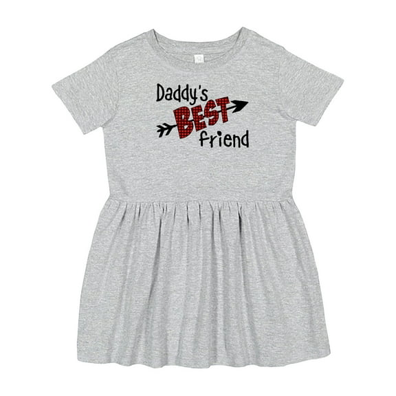 Inktastic Daddy's Best Friend Arrow and Plaid Letters Girls Toddler Dress