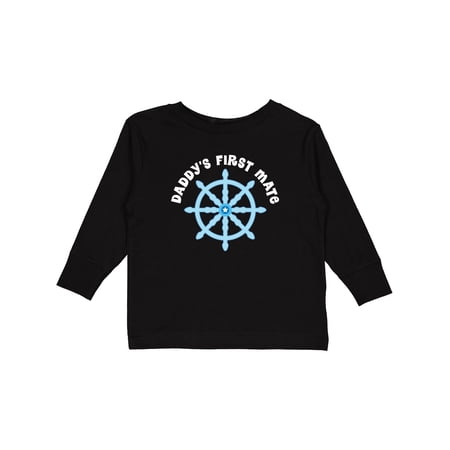 Inktastic Daddy's First Mate Sailing Nautical Boys Long Sleeve Toddler T-Shirt