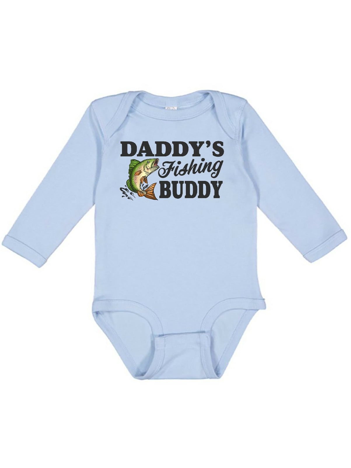 Inktastic Daddy's Fishing Buddy Boys Long Sleeve Baby Bodysuit