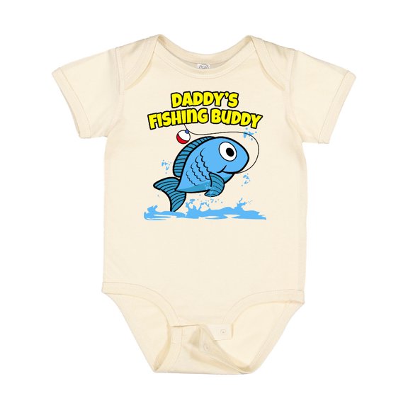 Inktastic Daddy's Fishing Buddy (blue) Boys or Girls Baby Bodysuit