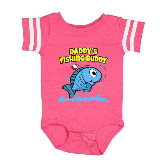 Inktastic Daddy's Fishing Buddy (blue) Boys or Girls Baby Bodysuit