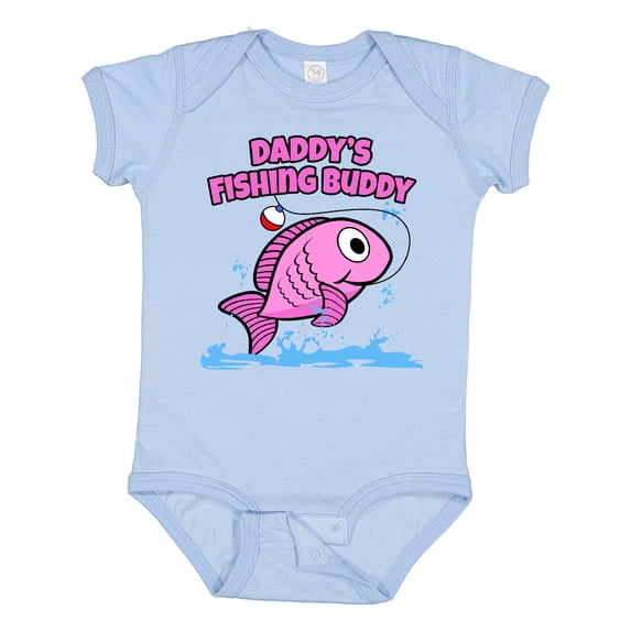 Inktastic Daddy's Fishing Buddy (pink) Boys or Girls Baby Bodysuit