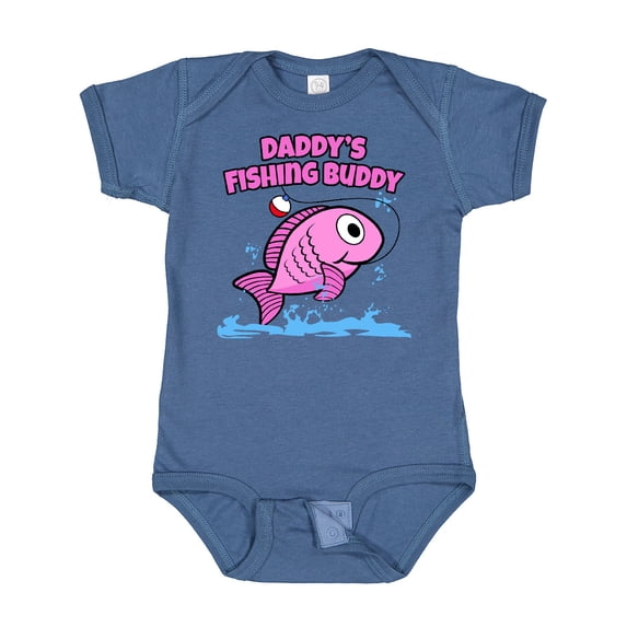 Inktastic Daddy's Fishing Buddy (pink) Boys or Girls Baby Bodysuit