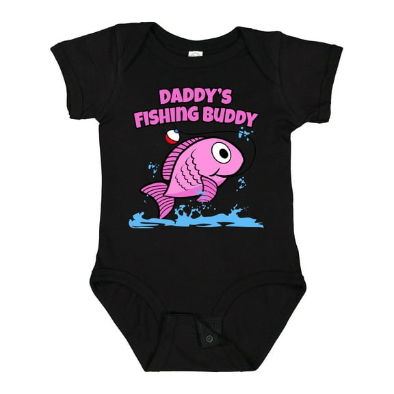 Inktastic Daddy's Fishing Buddy (pink) Boys or Girls Baby Bodysuit