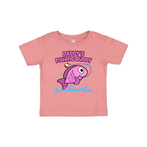 Inktastic Daddy's Fishing Buddy (pink) Boys or Girls Baby T-Shirt
