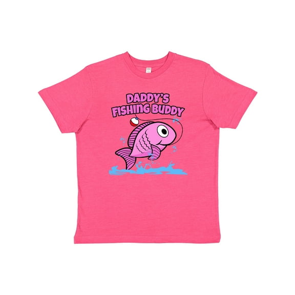 Inktastic Daddy's Fishing Buddy (pink) Youth T-Shirt