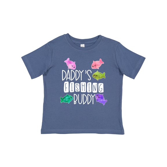 Inktastic Daddy's Fishing Buddy with Colorful Fish Boys or Girls Baby T-Shirt