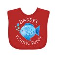 thumbnail image 1 of Inktastic Daddy's Fishing Buddy with Cute Blue Fish Boys or Girls Baby Bib, 1 of 4