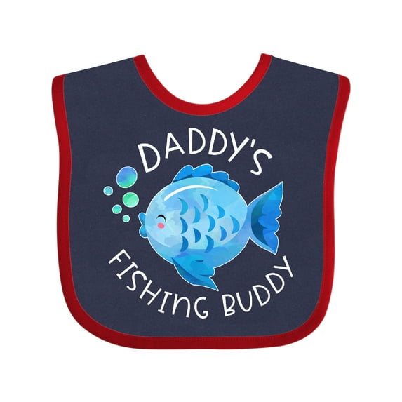 Inktastic Daddy's Fishing Buddy with Cute Blue Fish Boys or Girls Baby Bib