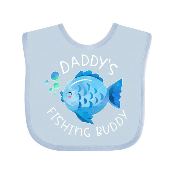 Inktastic Daddy's Fishing Buddy with Cute Blue Fish Boys or Girls Baby Bib
