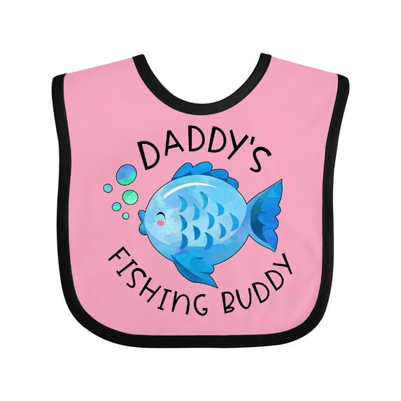 Inktastic Daddy's Fishing Buddy with Cute Blue Fish Boys or Girls Baby Bib
