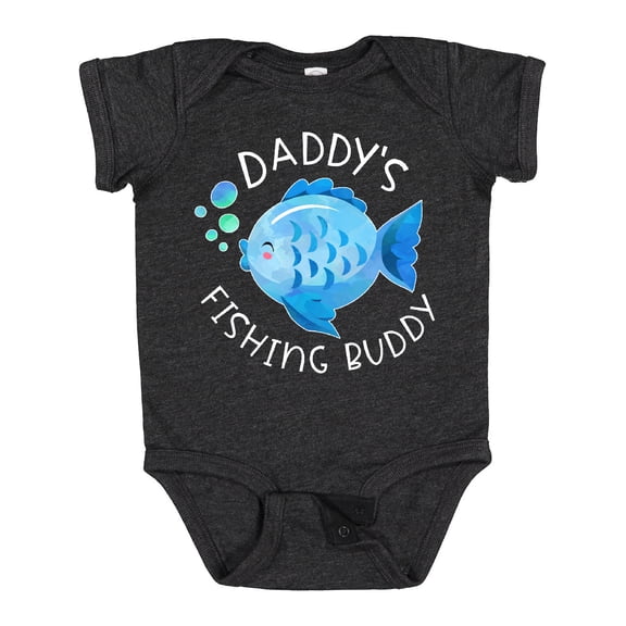 Inktastic Daddy's Fishing Buddy with Cute Blue Fish Boys or Girls Baby Bodysuit
