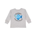 thumbnail image 1 of Inktastic Daddy's Fishing Buddy with Cute Blue Fish Boys or Girls Long Sleeve Toddler T-Shirt, 1 of 5