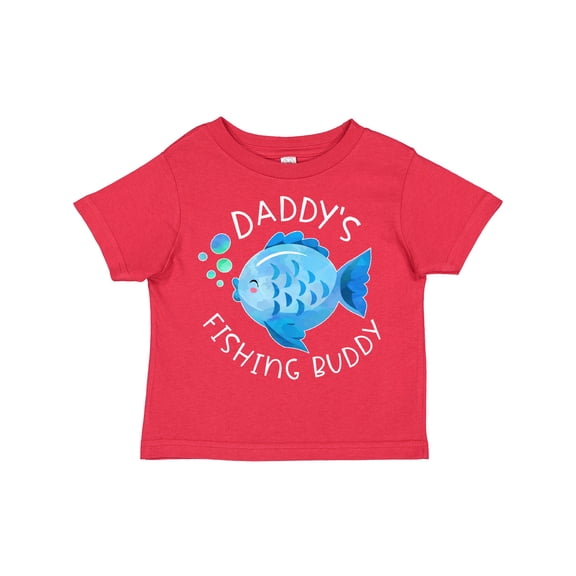 Inktastic Daddy's Fishing Buddy with Cute Blue Fish Boys or Girls Toddler T-Shirt