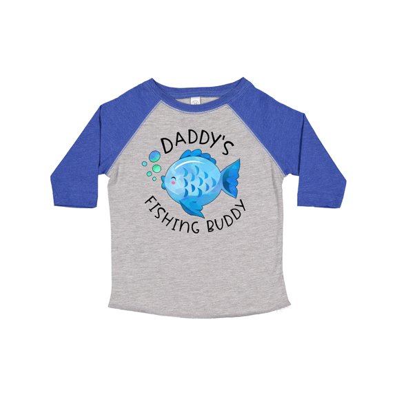 Inktastic Daddy's Fishing Buddy with Cute Blue Fish Boys or Girls Toddler T-Shirt