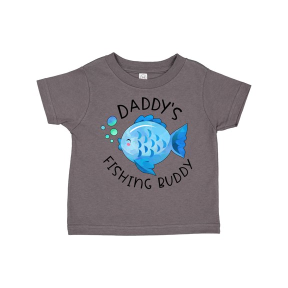 Inktastic Daddy's Fishing Buddy with Cute Blue Fish Boys or Girls Toddler T-Shirt