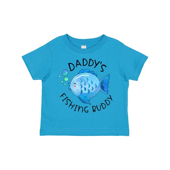 Inktastic Daddy's Fishing Buddy with Cute Blue Fish Boys or Girls Toddler T-Shirt