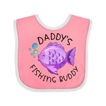 Inktastic Daddy's Fishing Buddy with Cute Purple Fish Boys or Girls Baby Bib
